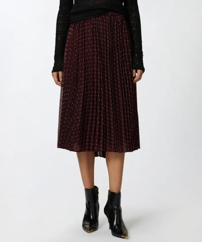 Women Skirts Pinko Polka Dotprint Chiffon Midi Skirt Burgundypale Blue Women Skirts Pinko Polka Dotprint Chiffon Midi Skirt Burgundypale Blue
