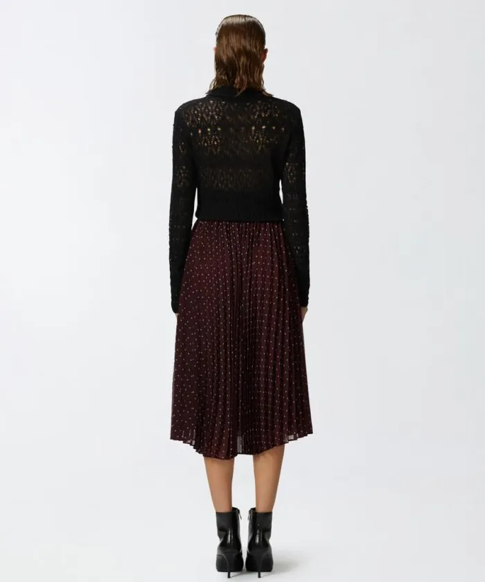 Women Skirts Pinko Polka Dotprint Chiffon Midi Skirt Burgundypale Blue Women Skirts Pinko Polka Dotprint Chiffon Midi Skirt Burgundypale Blue