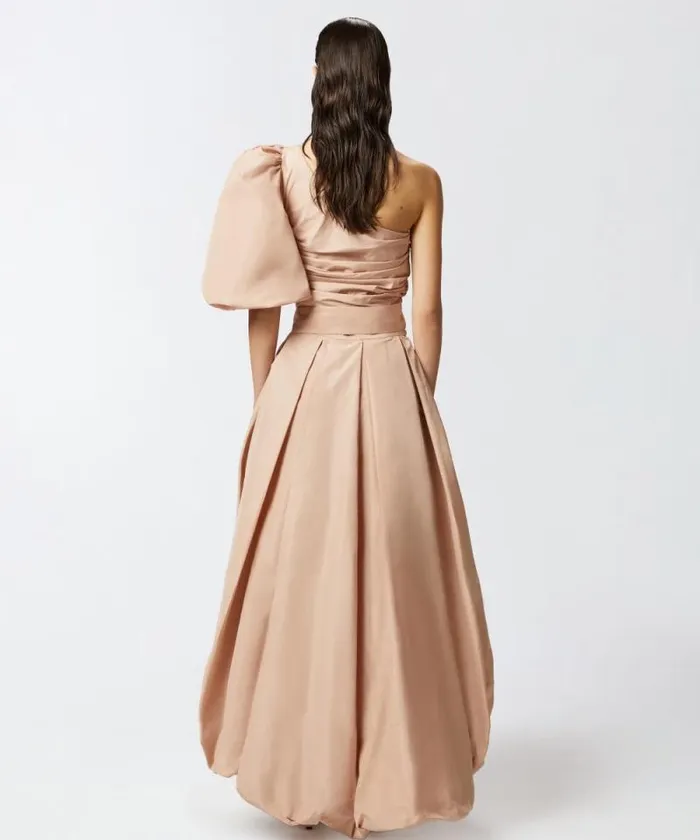 Women Skirts Pinko Wide Taffeta Skirt With Bow Cameo Pink Women Skirts Pinko Wide Taffeta Skirt With Bow Cameo Pink