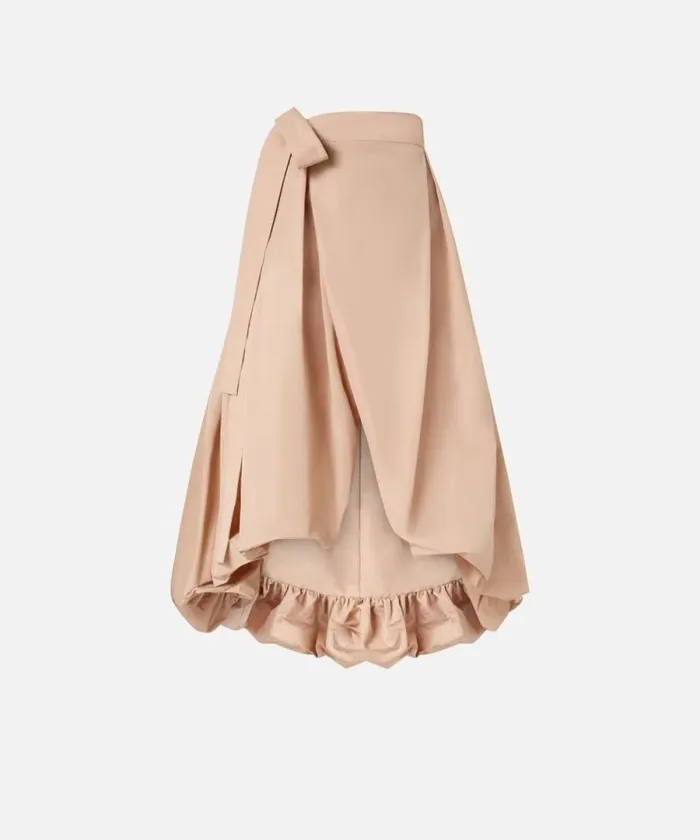 Women Skirts Pinko Wide Taffeta Skirt With Bow Cameo Pink Women Skirts Pinko Wide Taffeta Skirt With Bow Cameo Pink