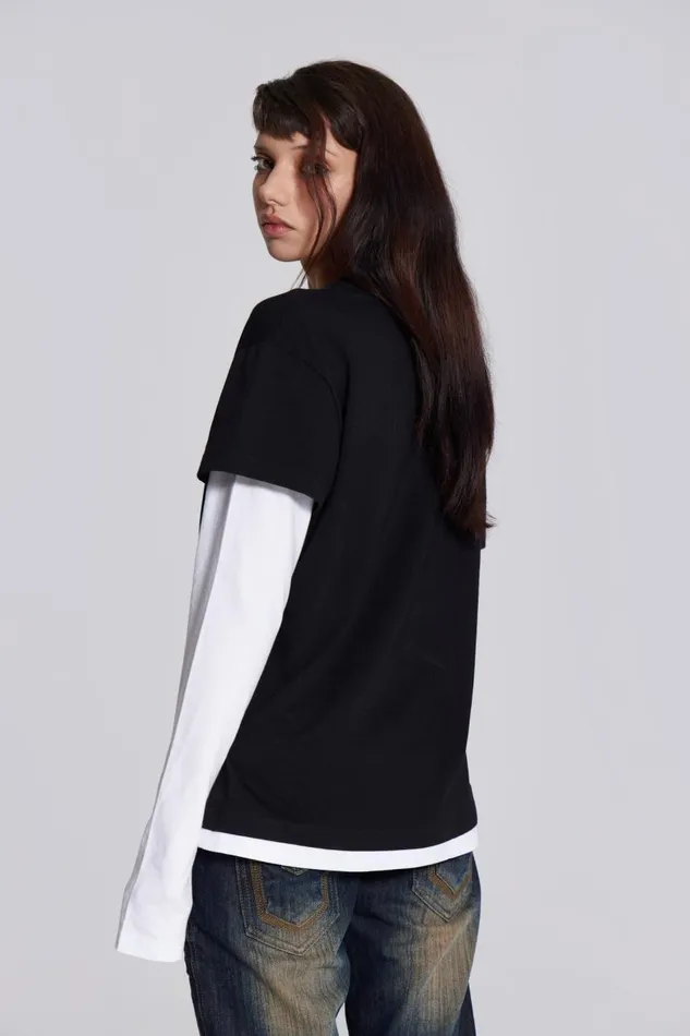 Women Sleazenation Double Layer Kiss Tee Jaded London TShirts