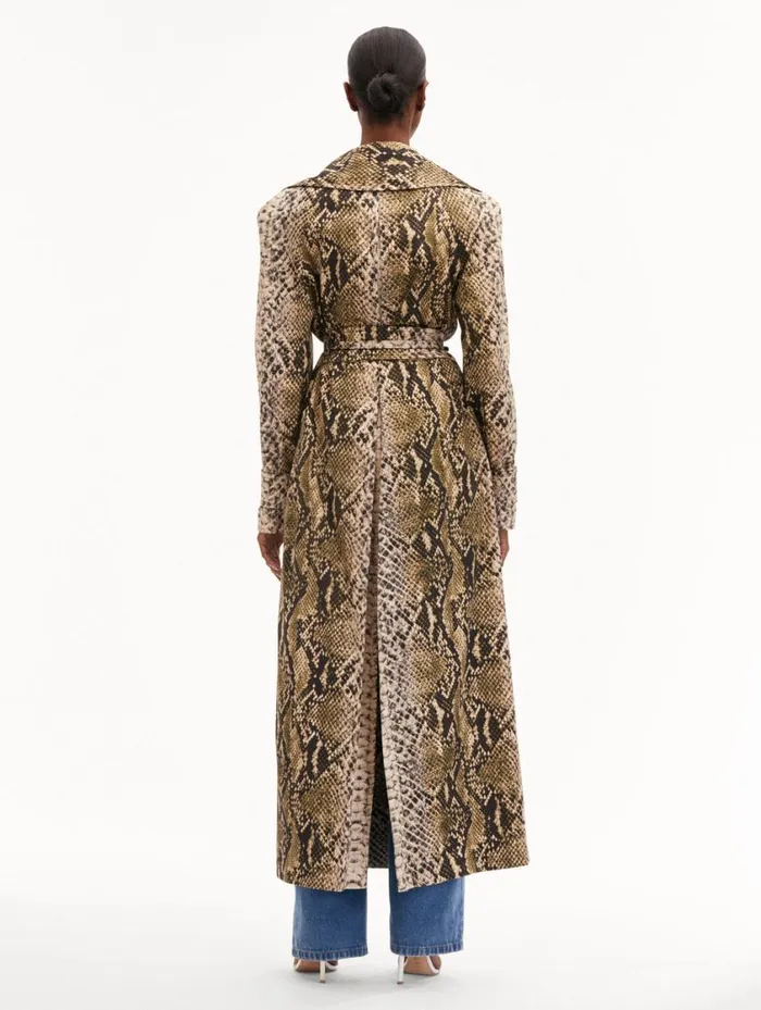 Women Snake Cotton Trench Coat Olive Oscar De La Renta Jackets and Coats Women Snake Cotton Trench Coat Olive Oscar De La Renta Jackets and Coats