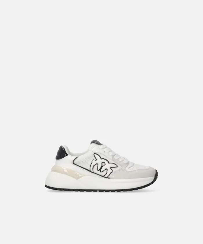 Women Sneakers Pinko Laminated Chunky Sneakers With Logo Whiteblack
