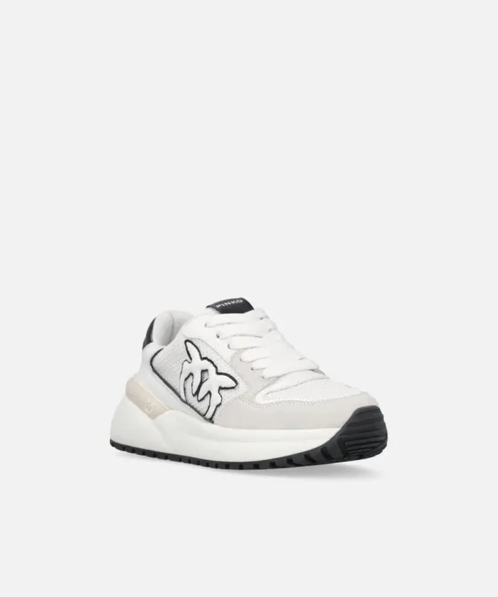 Women Sneakers Pinko Laminated Chunky Sneakers With Logo Whiteblack Women Sneakers Pinko Laminated Chunky Sneakers With Logo Whiteblack