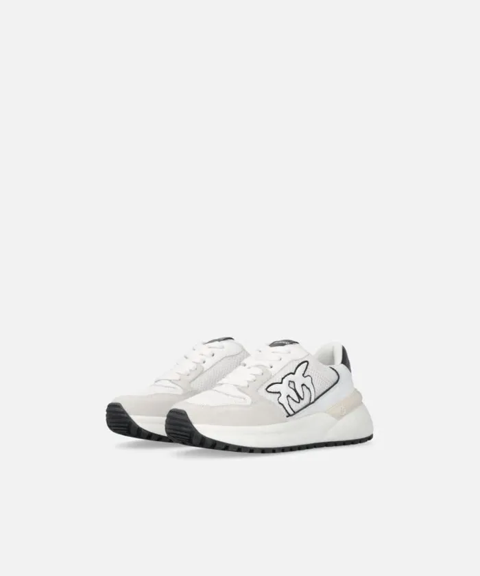 Women Sneakers Pinko Laminated Chunky Sneakers With Logo Whiteblack Women Sneakers Pinko Laminated Chunky Sneakers With Logo Whiteblack