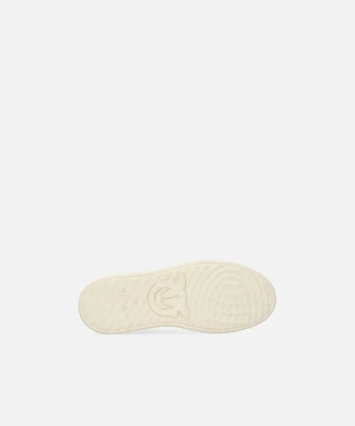 Women Sneakers Pinko Leather Sneakers With Metallic Details Whiteplatinum Women Sneakers Pinko Leather Sneakers With Metallic Details Whiteplatinum