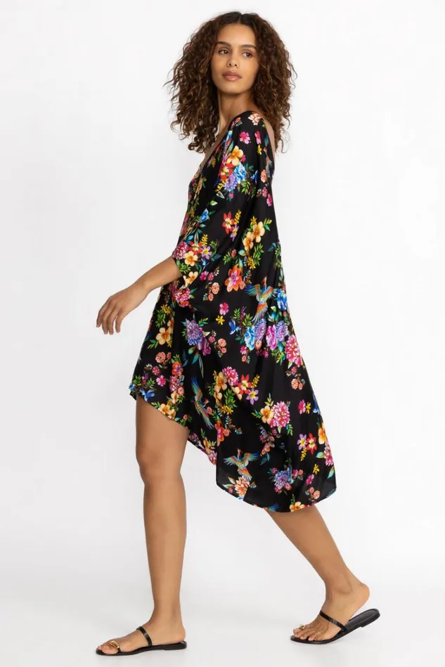 Women SOGNATORE NERO HIGH LOW KAFTAN Sognatore Johnny Was Swim and Resort Women SOGNATORE NERO HIGH LOW KAFTAN Sognatore Johnny Was Swim and Resort