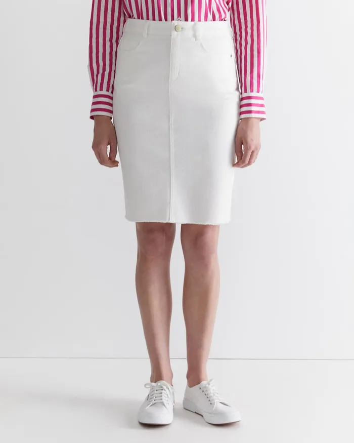 Women Sportscraft Denim Brodie Denim Skirt White