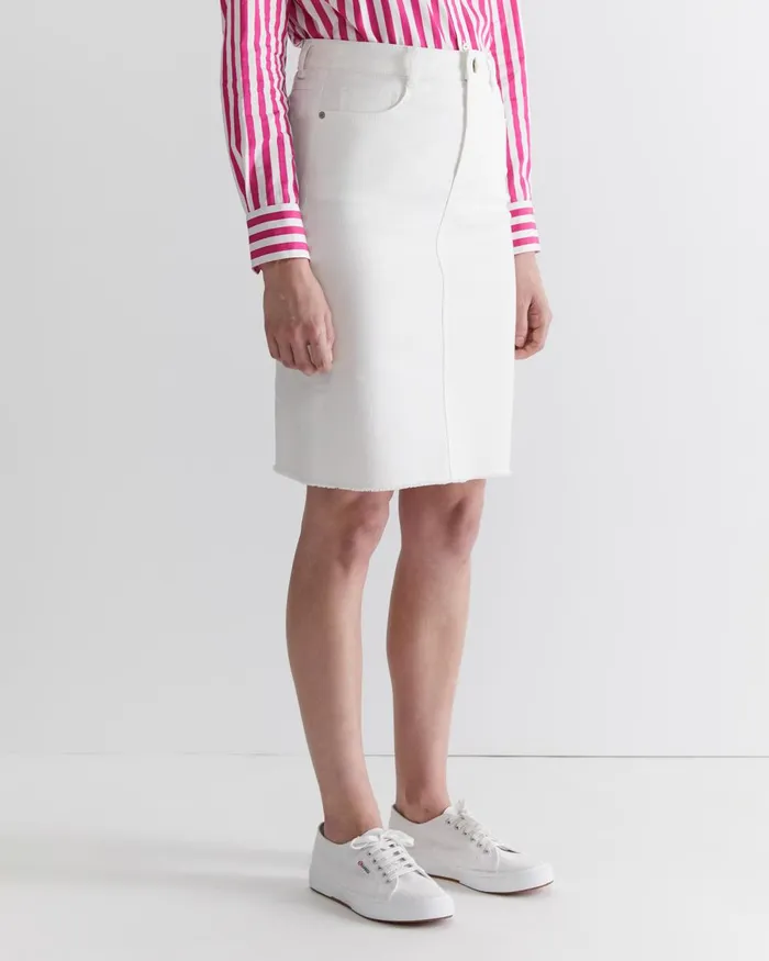 Women Sportscraft Denim Brodie Denim Skirt White