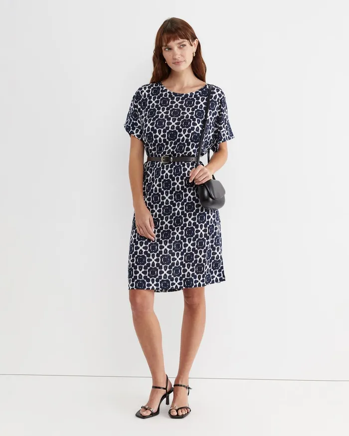 Women Sportscraft Dresses Perry Linen Dress Navywhite