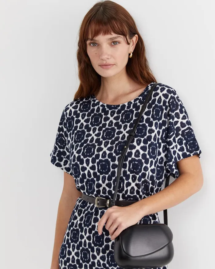 Women Sportscraft Dresses Perry Linen Dress Navywhite