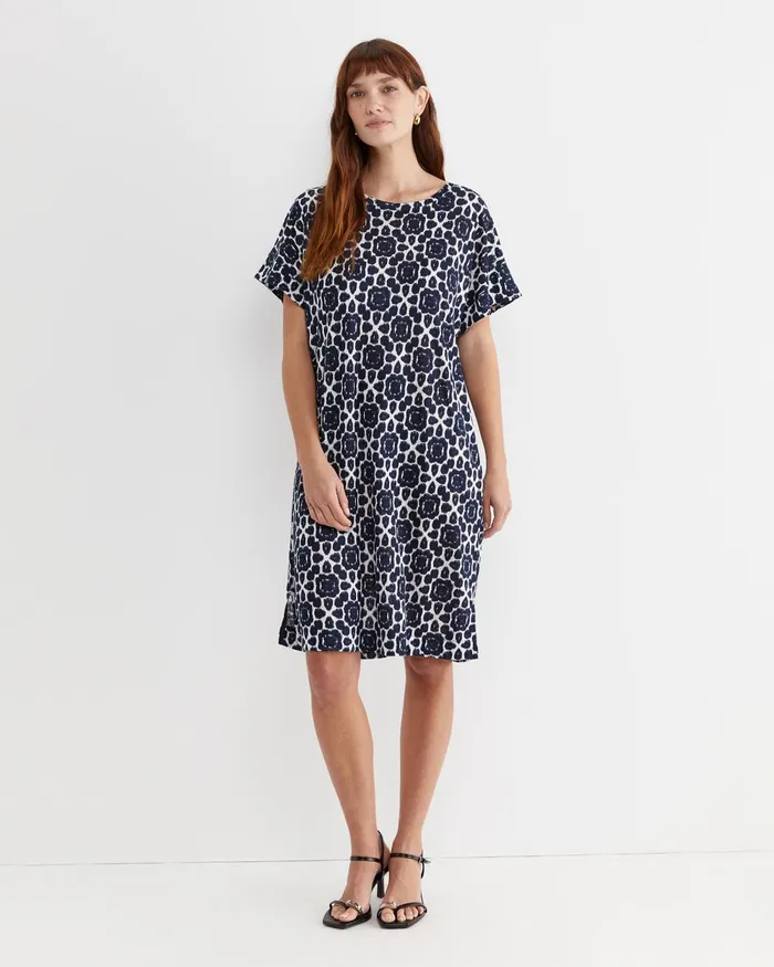 Women Sportscraft Dresses Perry Linen Dress Navywhite