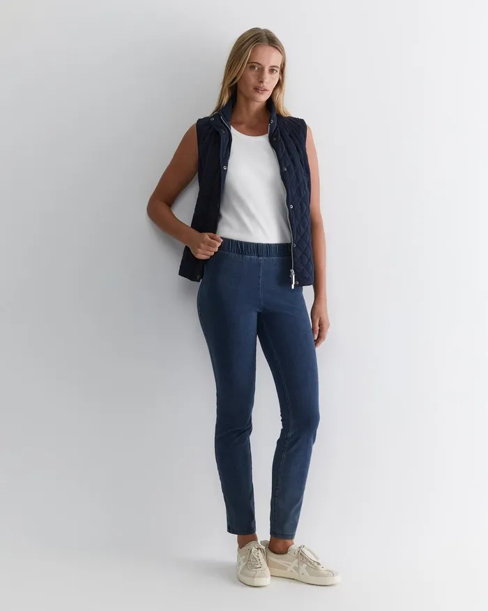 Women Sportscraft Pants Felicity Denim Pull On Pant Washed Indigo
