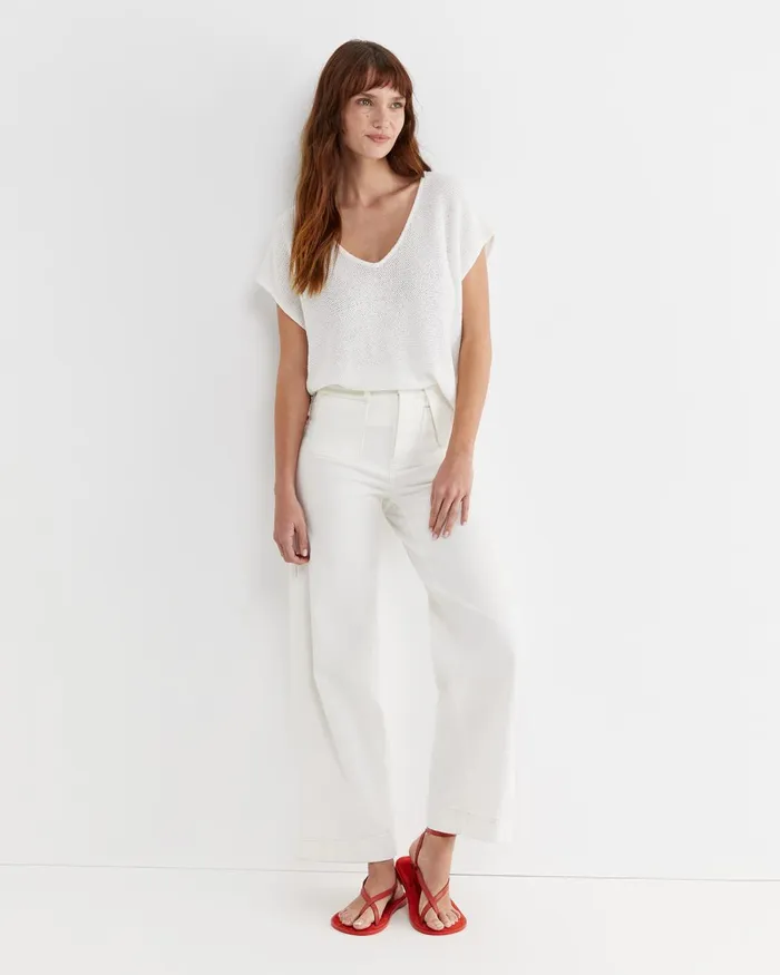 Women Sportscraft Pants Nili Wide Leg Jean Ivory