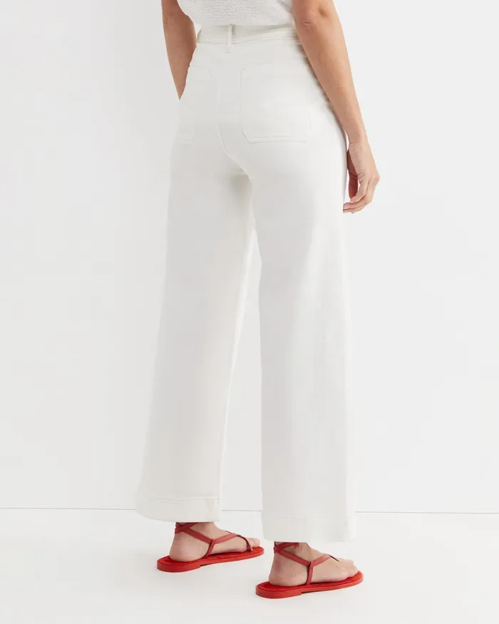 Women Sportscraft Pants Nili Wide Leg Jean Ivory