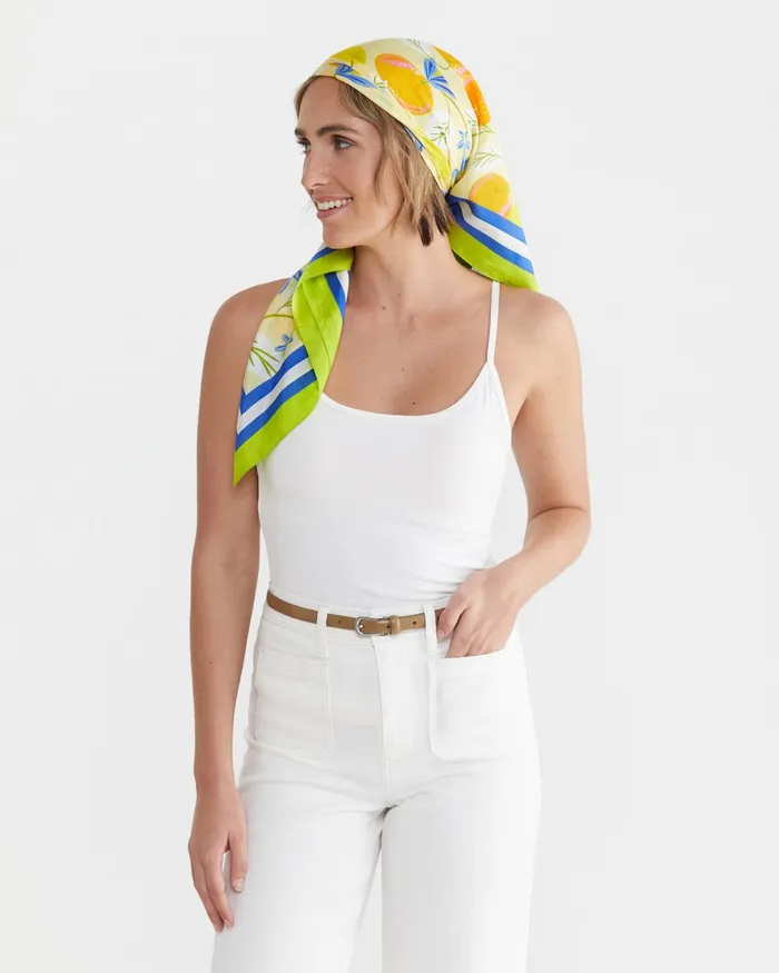 Women Sportscraft Scarves Citron Silk Scarf Multi Yellow