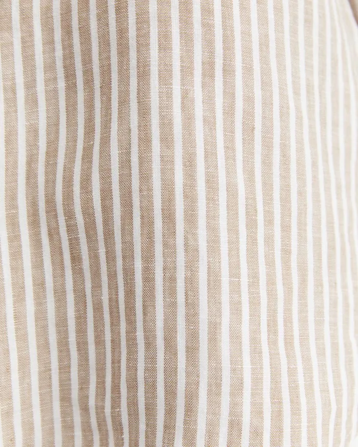 Women Sportscraft Shirts Dahlia Stripe Linen Shirt Tanwhite