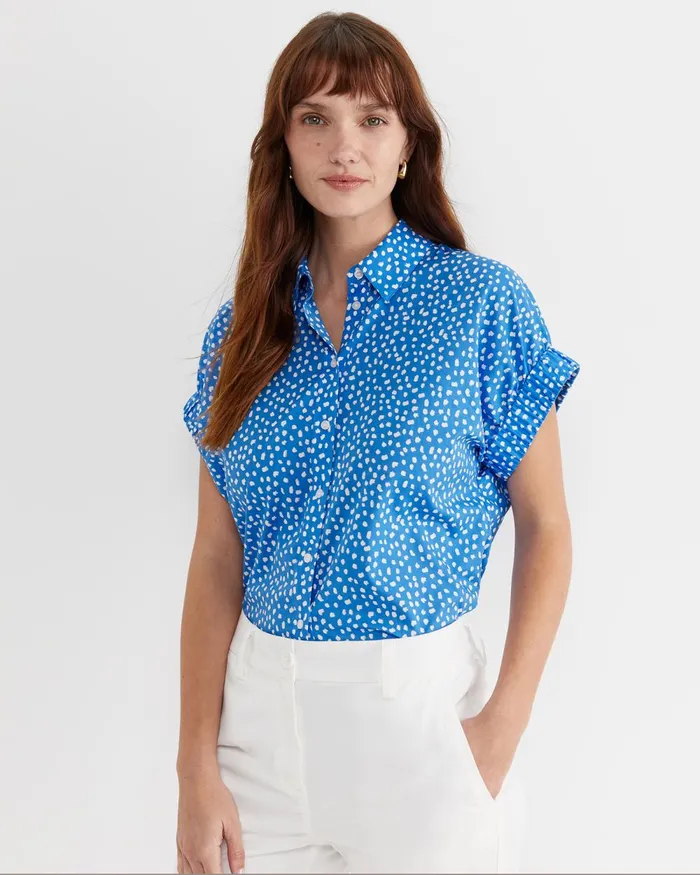 Women Sportscraft Shirts Dashy Lily Voile Shirt Bluewhite