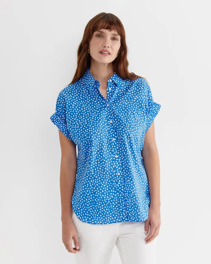Women Sportscraft Shirts Dashy Lily Voile Shirt Bluewhite