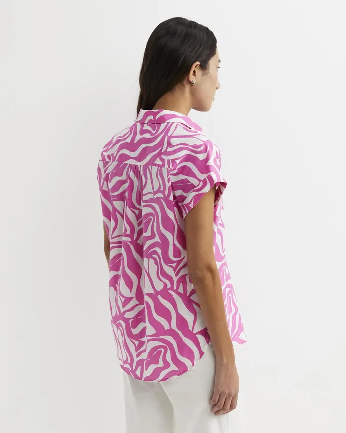 Women Sportscraft Shirts Zola Short Sleeve Lily Voile Shirt Pinkwhite
