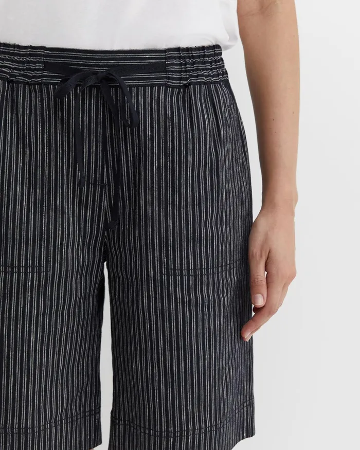 Women Sportscraft Shorts Rosa Stripe Linen Short Navywhite