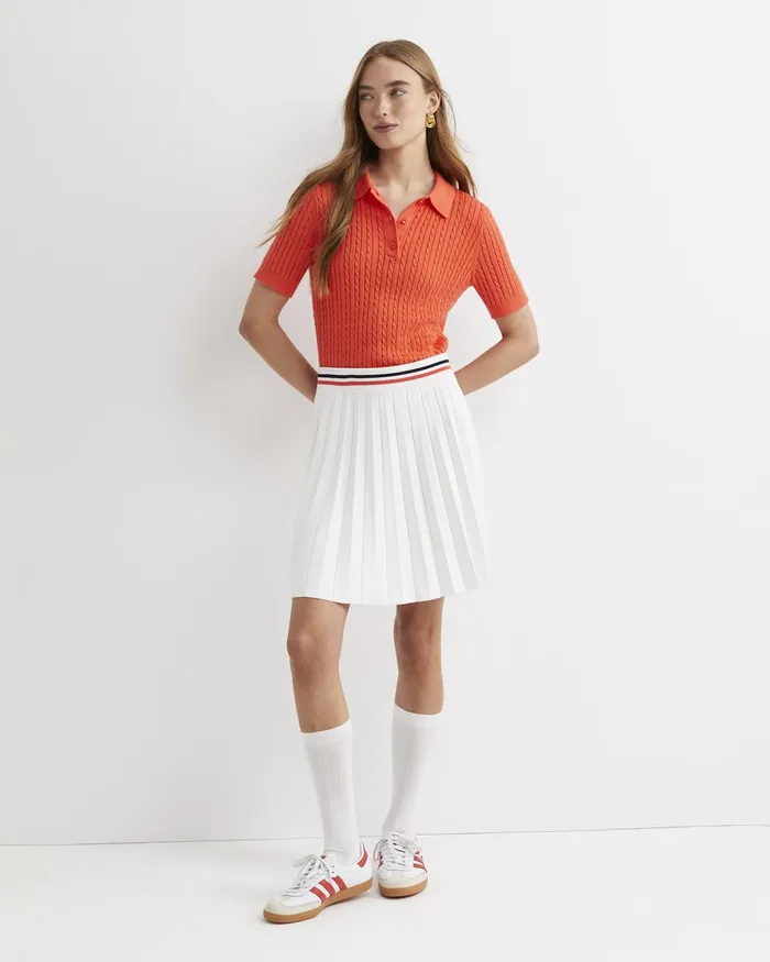 Women Sportscraft Tops and Tees Elka Cable Polo Orange