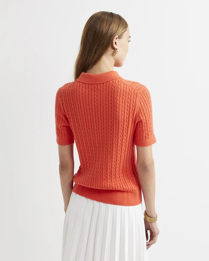 Women Sportscraft Tops and Tees Elka Cable Polo Orange