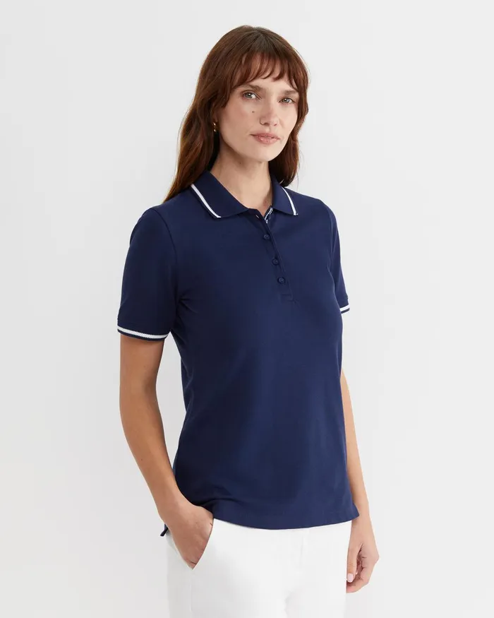 Women Sportscraft Tops and Tees Jodie Pique Polo Navy