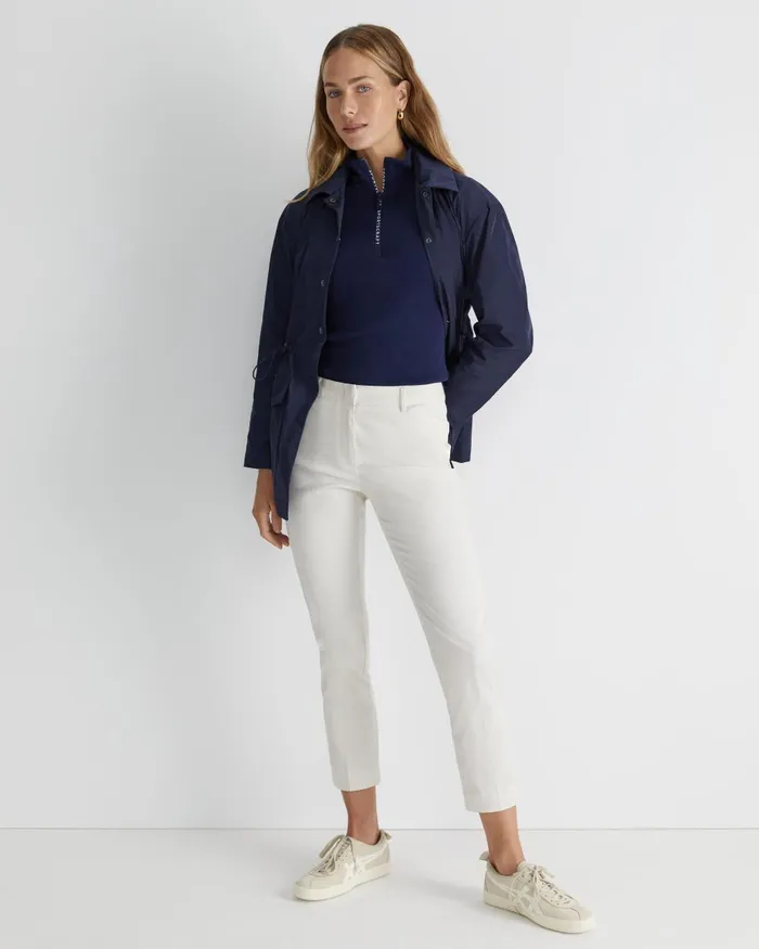 Women Sportscraft Tops and Tees Sc Zip Funnel Neck Top Navy