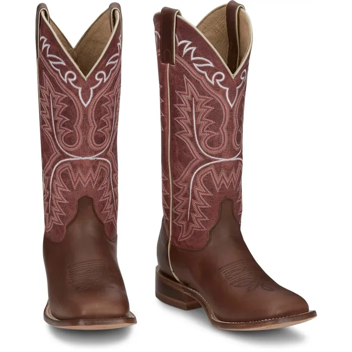 WOMEN Stella 13034 Western Boot Brown Justin Boots Western