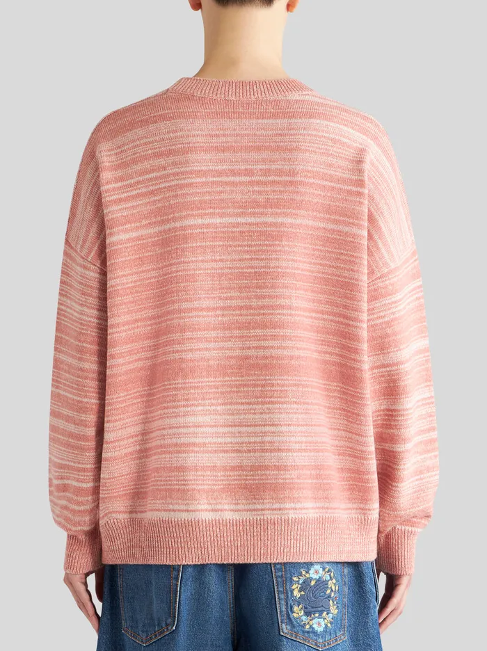 Women Striped Sweater With Tapestry Inlay Etro Knitwear