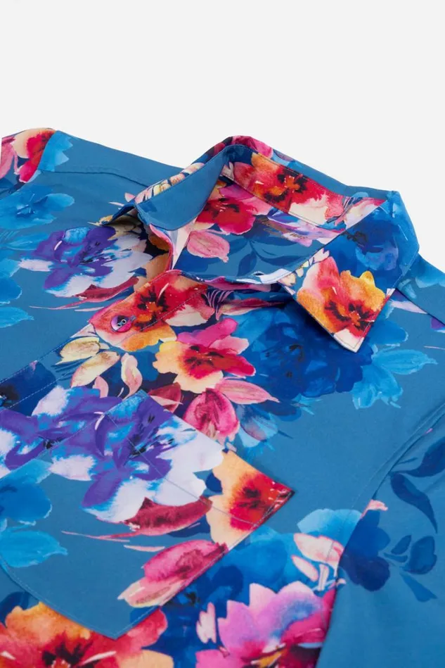 Women SUMMER DAYS MIX MENS SHIRT Summer Days blue Johnny Was Swim and Resort Women SUMMER DAYS MIX MENS SHIRT Summer Days blue Johnny Was Swim and Resort