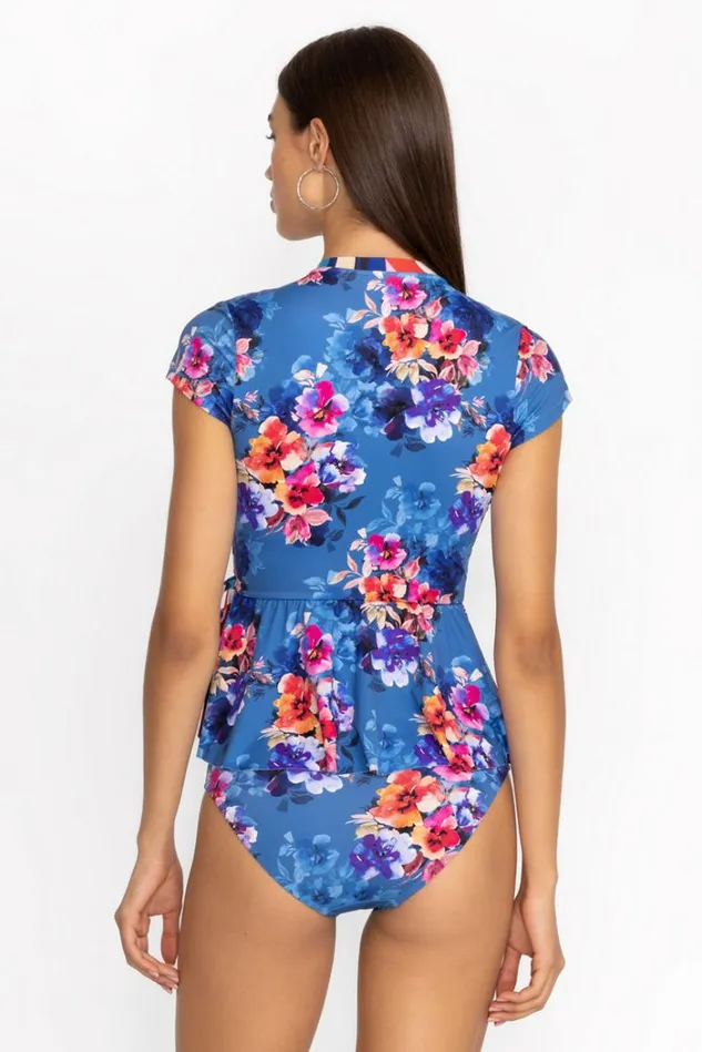 Women SUMMER DAYS MIX WRAP TANKINI TOP Summer Days blue Johnny Was Swim and Resort Women SUMMER DAYS MIX WRAP TANKINI TOP Summer Days blue Johnny Was Swim and Resort
