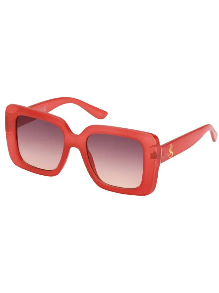 Women Sunglasses Jessica Simpson Fashionable Square Sunglasses In Milky Coral