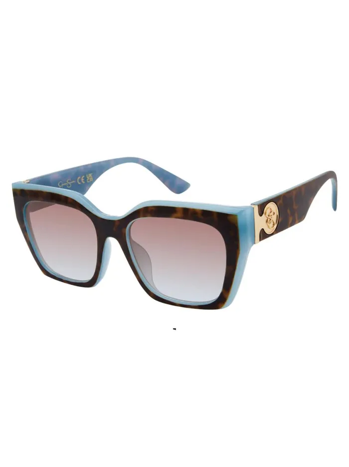 Women Sunglasses Jessica Simpson Retro Two Tone Cat Eye Sunglasses In Tortoise and Blue Women Sunglasses Jessica Simpson Retro Two Tone Cat Eye Sunglasses In Tortoise and Blue