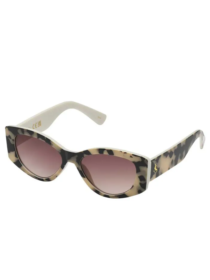 Women Sunglasses Jessica Simpson Slim Cat Eye Sunglasses In Animal Print