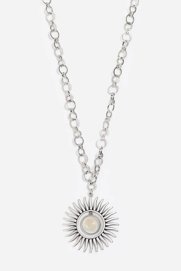 Women SUNSHINE PENDANT NECKLACE Silver Johnny Was Jewelry
