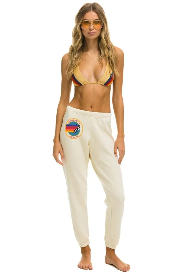 Women Sweatpants Aviator Nation Austin Sweatpants 8211 Vintage White