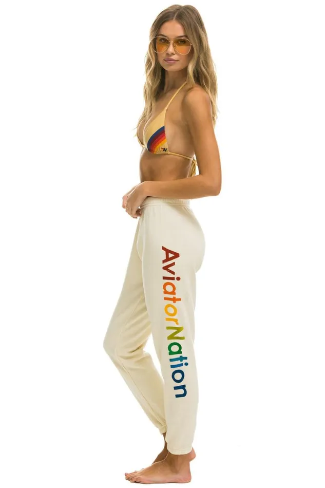 Women Sweatpants Aviator Nation Austin Sweatpants 8211 Vintage White