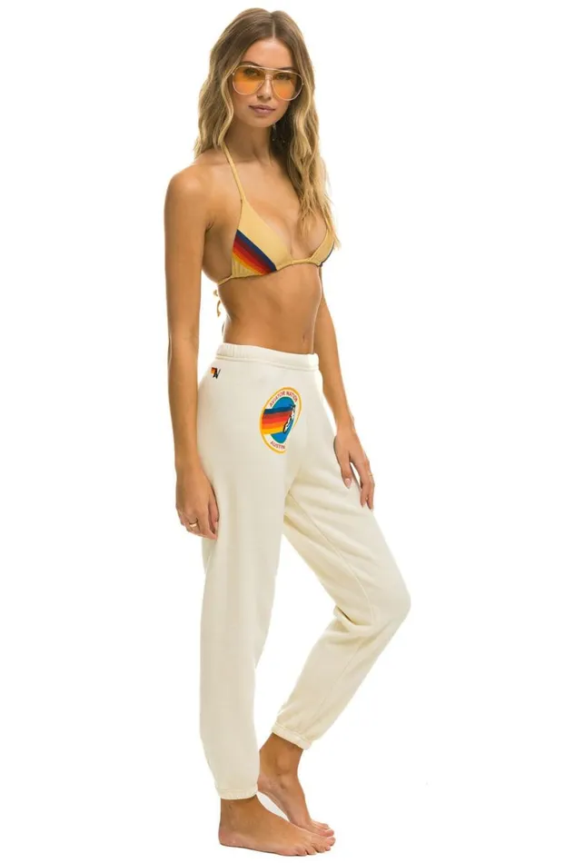 Women Sweatpants Aviator Nation Austin Sweatpants 8211 Vintage White