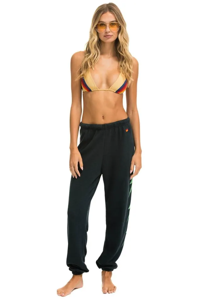 Women Sweatpants Aviator Nation Bolt 4 Sweatpants 8211 Charcoal Mint