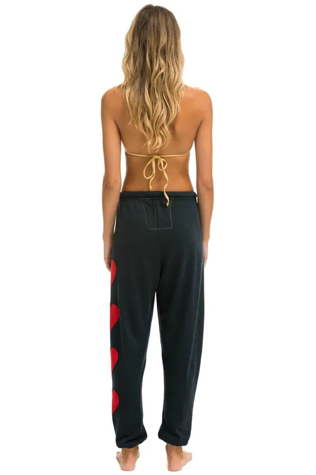 Women Sweatpants Aviator Nation Heart Stitch 4 Sweatpants 8211 Charcoal
