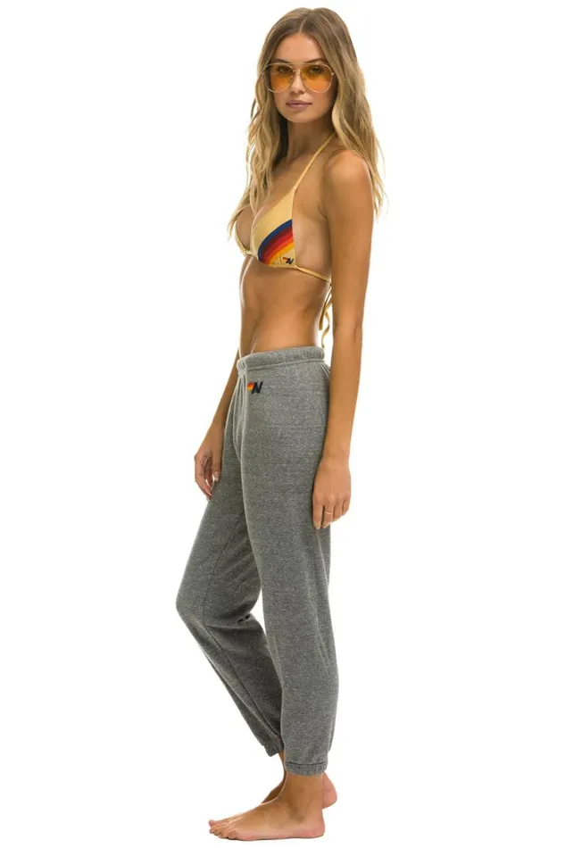 Women Sweatpants Aviator Nation Logo Sweatpants 8211 Heather Grey
