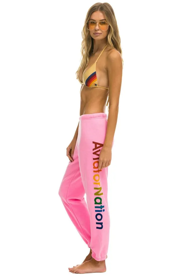 Women Sweatpants Aviator Nation Miami Sweatpants 8211 Neon Pink