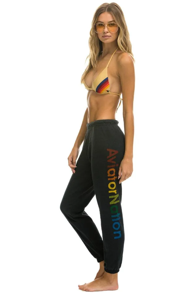 Women Sweatpants Aviator Nation Mill Valley Sweatpants 8211 Charcoal