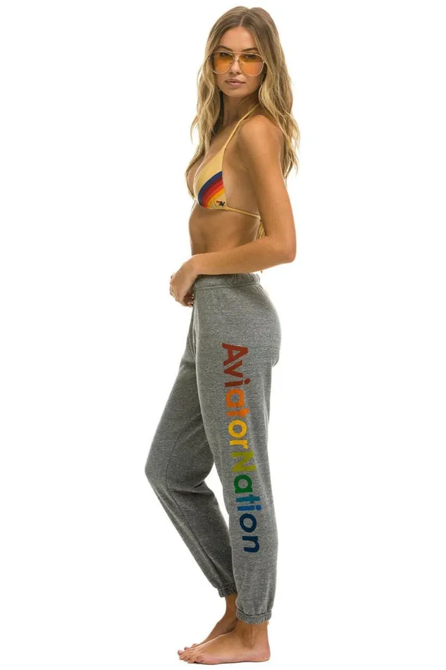 Women Sweatpants Aviator Nation North Shore Sweatpants 8211 Heather Grey