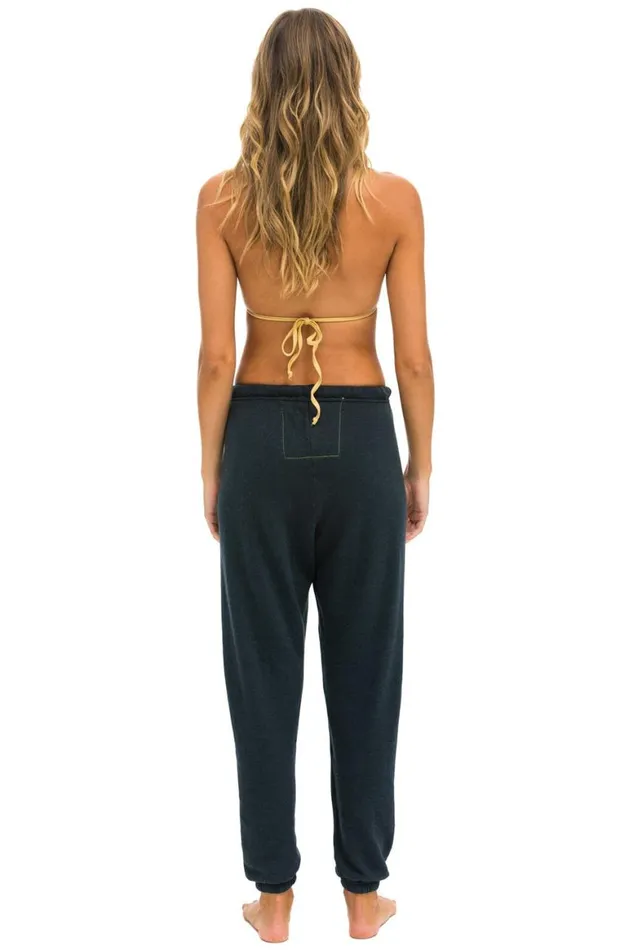Women Sweatpants Aviator Nation Rainbow Heart Stitch Sweatpants 8211 Charcoal