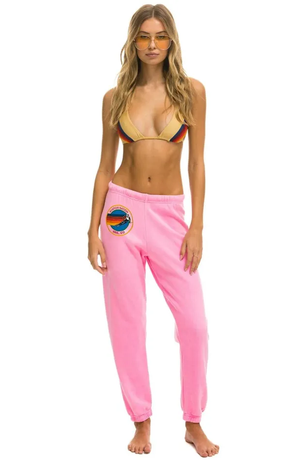 Women Sweatpants Aviator Nation Vail Sweatpant 8211 Neon Pink