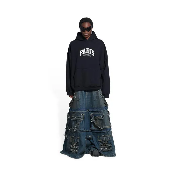 Women Sweatshirts and Hoodies Balenciaga Cities Paris Hoodie Wide Fit In Black Women Sweatshirts and Hoodies Balenciaga Cities Paris Hoodie Wide Fit In Black