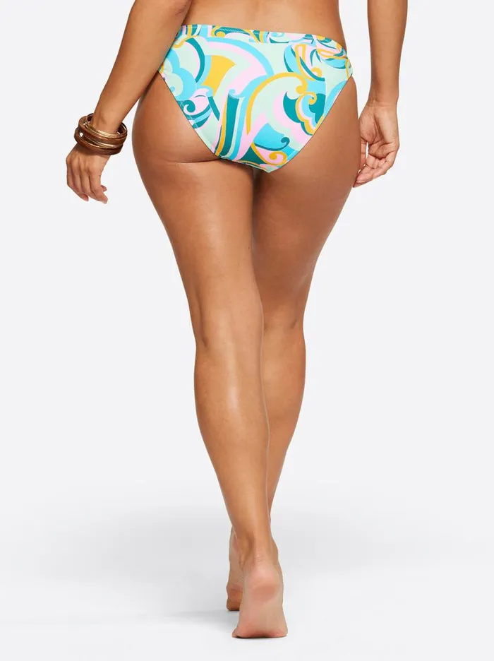 Women Swim Jessica Simpson Dream State String Side Hipster In Blue Multi